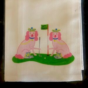 TOSS DESIGNS PINK STAFF DOGS GUEST TOWEL